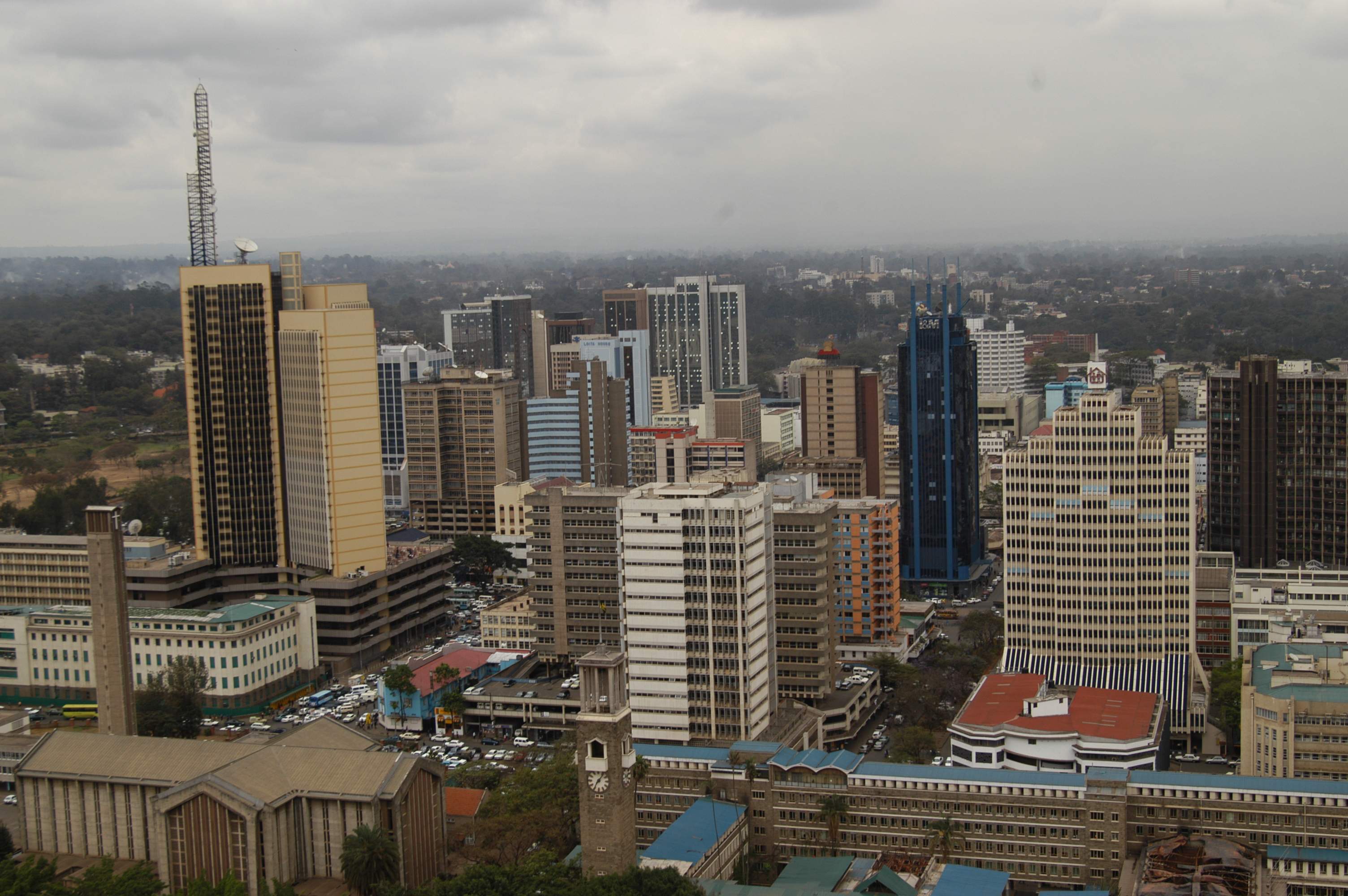 Aerial view of Nairobi.