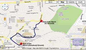 The route for the march