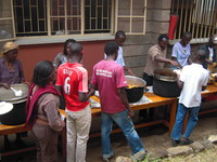Volunteers Serving Food