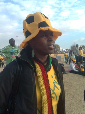 Soccer fan in Johannesburg. 