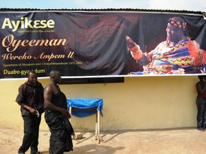 There were posters of the ceremony pasted all over the late chief's hometown